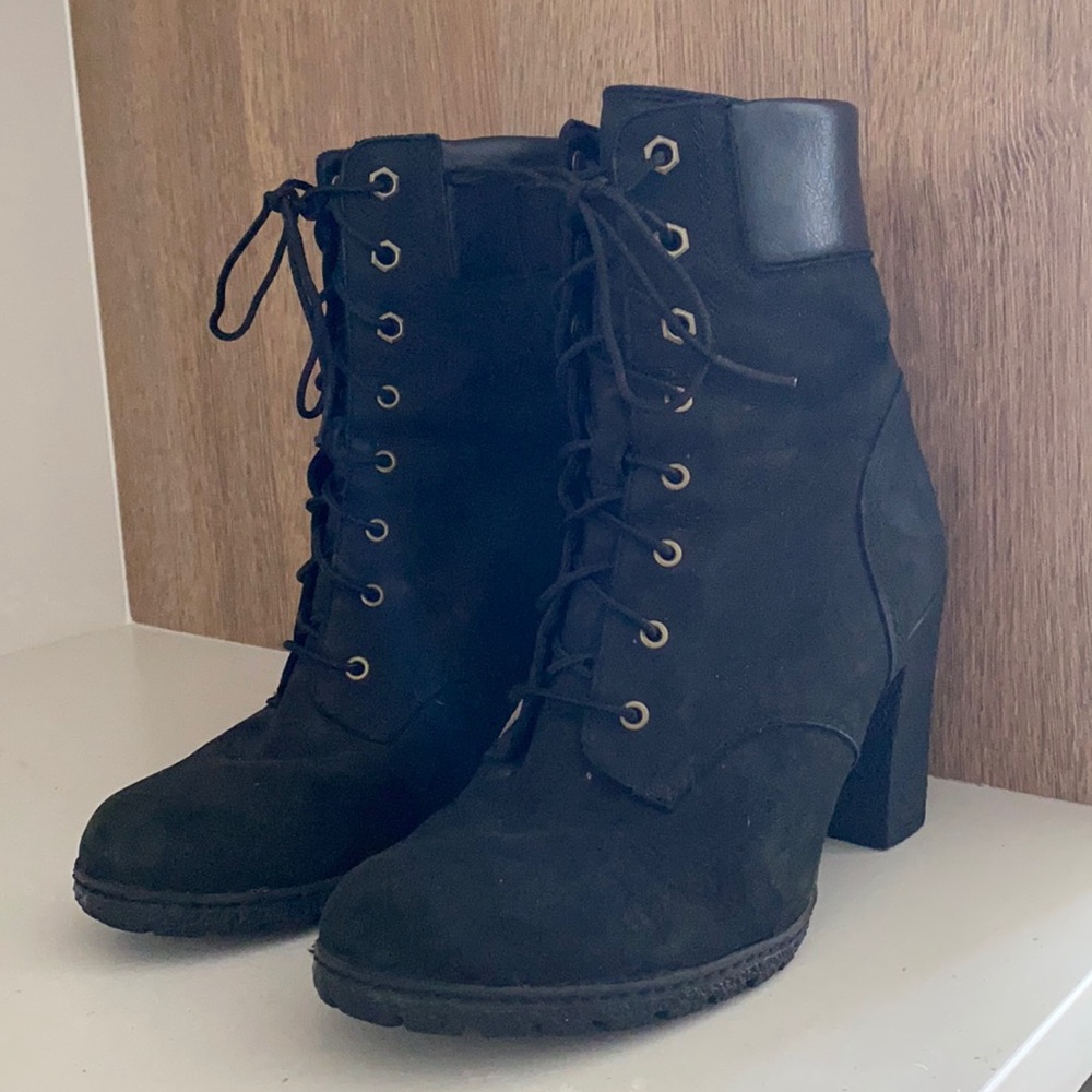 Black Timberland heel Boots size 9